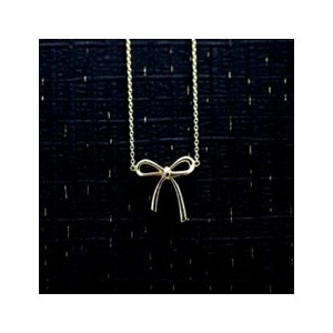 K14 핑크골드 리본목걸이