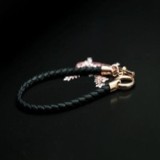 K14 핑크골드 뤼느 가죽팔찌