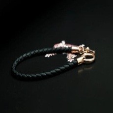 K14 핑크골드 뤼느 가죽팔찌