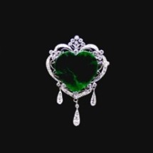 하트 비취목걸이 브로치 겸용