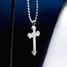 플래티늄 십자가 목걸이